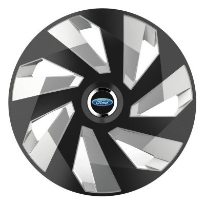 Set 4 Capace Roti, potrivite jantelor de R15, pentru Ford, model vector black and silver foto