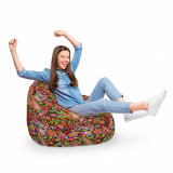 Fotoliu Puf Bean Bag tip Para XL Hippie Peace, Updeco