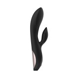 Vibrator rabbit TOYZ4LOVERS Elegance Charmin&rsquo; Style, pentru clitoris și punctul G, cu vibrații multiple, 20.3 cm, negru