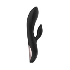 Vibrator rabbit TOYZ4LOVERS Elegance Charmin&rsquo; Style, pentru clitoris și punctul G, cu vibrații multiple, 20.3 cm, negru