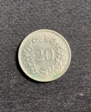 Moneda 20 rappen 1965 Elvetia, Europa