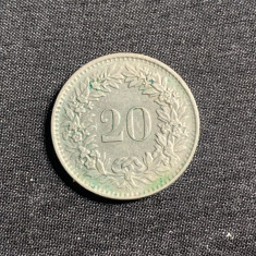 Moneda 20 rappen 1965 Elvetia