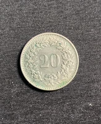 Moneda 20 rappen 1965 Elvetia foto