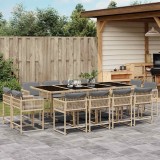 VidaXL Set mobilier grădină cu perne, 13 piese, bej combinat poliratan 3211584