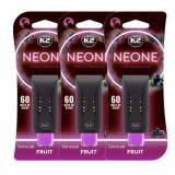Pachet 3 x Odorizant auto grila ventilatie Puf-Puf K2 Neone Sensual Fruit
