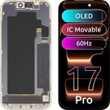 Cumpara ieftin Display cu Touchscreen MP compatibil cu Apple iPhone 17 Pro, cu Rama, Versiune OLED FHD IC Movable, Negru