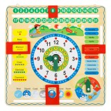 Calendar Educativ Lemn, Model Interactiv, Dimensiune 30.5x30.5 cm, Multicolor, Oem