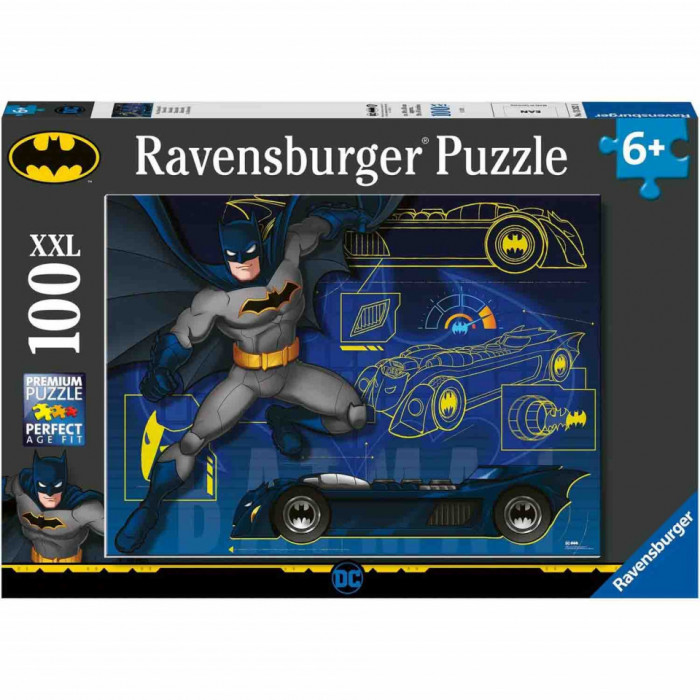 Puzzle Batman Cu Masina, 100 Piese