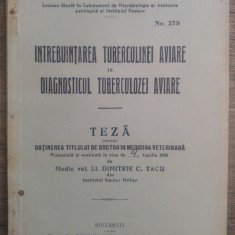 Intrebuintarea tuberculinei aviare in diagnosticul tuberculozei aviare/ 1934