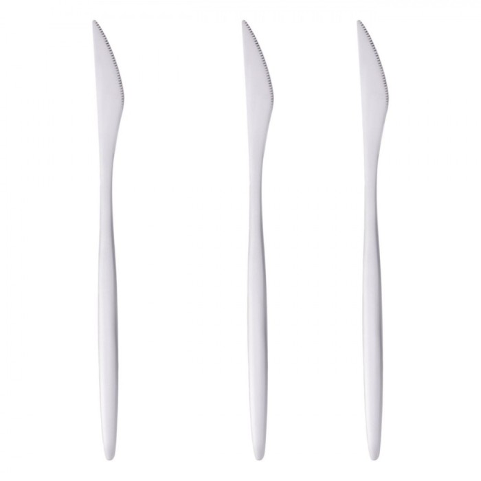 Set Cuțite Masă, Slim, Oțel Inoxidabil, Lame Zimțate, 22cm, 3 Bucăți