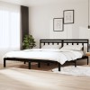 VidaXL Cadru de pat, negru, 200x200 cm, lemn masiv de pin