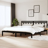 Cadru de pat Super King 6FT, negru, 180x200 cm, lemn masiv GartenMobel Dekor, vidaXL