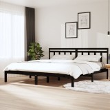 VidaXL Cadru de pat, negru, 200x200 cm, lemn masiv de pin