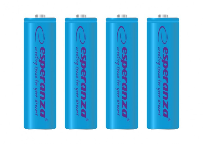 Acumulatori reincarcabili Esperanza, 4 buc, AA, Ni-MH, 2000MAH, 1,2V, AAA, albastru