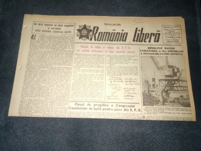 ZIARUL ROMANIA LIBERA 21 IULIE 1950 RAZBOI COREEA foto
