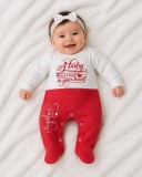 Salopeta din bumbac pentru bebelusi cu botosei, Happy Kid (Marime Disponibila: