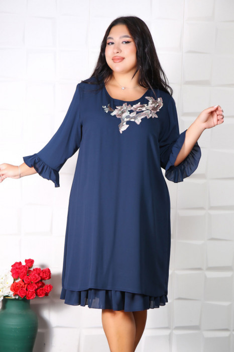 Rochie de Ocazie Bety Navy - 46Marimea