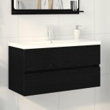 vidaXL Dulap cu Chiuvetă Stejar negru 90 x 39 x 62 cm Lemn compozit