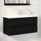 vidaXL Dulap cu Chiuvetă Stejar negru 90 x 39 x 62 cm Lemn compozit 3333146
