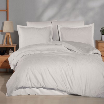 Lenjerie pat dublu,jacquard 100% bumbac,6 piese,alba,TARVA -91376 foto