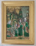 Cumpara ieftin Icoana pictată pe sticla Intrarea Maicii Domnului in Biserica inramata 25x33cm