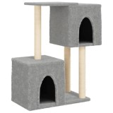 Cumpara ieftin Ansamblu de pisici, stalpi din funie sisal, gri deschis, 86 cm