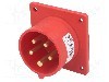 Conector alimentare AC, IEC 60309, IP44, 16A, 400V AC, 5 pini, PCE - 615-6F7