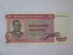 Zair 50 Makuta 1979 UNC foto