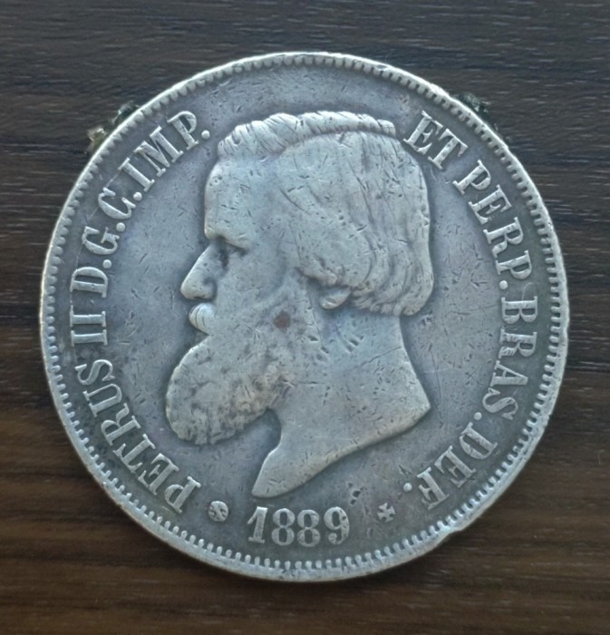 Moneda Brazilia - 2000 Reis 1889 - Argint