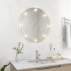 Gossi oglinda de perete cu lumini led, sticla, rotunda