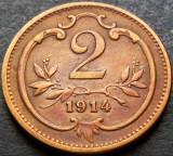 Moneda istorica 2 HELLER / Heleri - AUSTRIA, anul 1914 *cod 2826 A