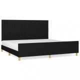 Cumpara ieftin Cadru de pat fara saltea, negru, 200x200 cm, textil