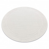 Covor TIMO 5979 cerc sisal exterior cadru alb, cerc 200 cm