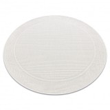 Covor TIMO 5979 cerc sisal exterior cadru alb, cerc 120 cm