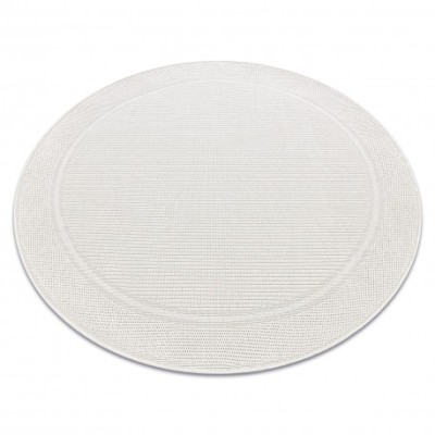Covor TIMO 5979 cerc sisal exterior cadru alb, cerc 200 cm foto