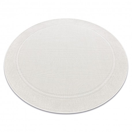 Covor TIMO 5979 cerc sisal exterior cadru alb, cerc 200 cm