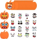 Set 16 dovleci si 14 autocolante pentru Halloween Yxhzvon, spuma/PVC, multicolor