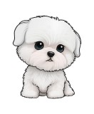 Sticker decorativ Maltese Dog, Alb, 66 cm, 5585ST