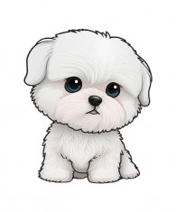 Sticker decorativ Maltese Dog, Alb, 66 cm, 5585ST foto