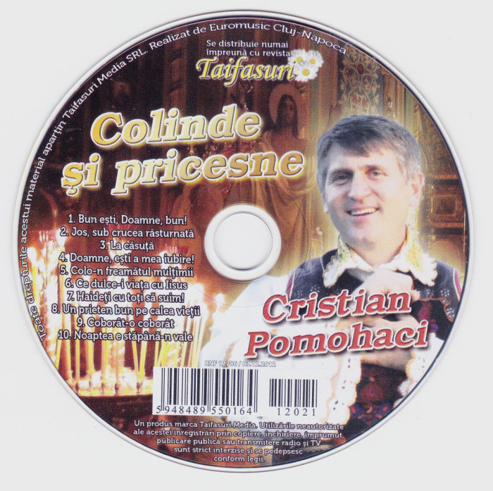 CD Colinde: Cristian Pomohaci &ndash; Colinde si pricesne ( original, stare f.buna )