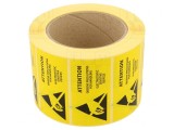 Etichetă Autoadezivă ESD Galben-Negru 76x38mm 1000buc/Rolă