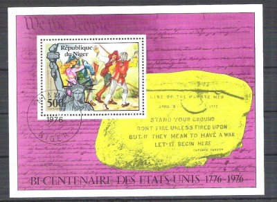 Niger 1976 Anniversaries, perf. sheet, used R.073 foto