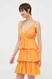Artigli rochie culoarea portocaliu, mini, evazată