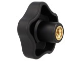 Buton de reglare ELESA+GANTER VCT.63FP-M12, &Oslash;63mm, M12, Tehnopolimer PP, Negru, Inaltime 37mm, Pin Alama