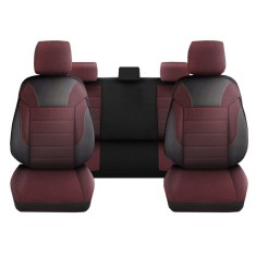 Set Huse Scaune Auto pentru BMW SERIA 1 - DeluxeBoss Classico, pentru bancheta rabatabila fractionata, 11 piese, negru rosu