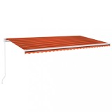 Cumpara ieftin Copertina retractabila manual, LED, portocaliu&amp;maro, 600x300 cm