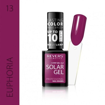 Lac de unghii Solar Gel, Revers, 12 ml, rosu inchis, nr 13, euphoria foto