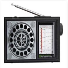 Radio portabil, difuzor stereo, player MP3, baterie reincarcabila, dimensiuni 19.5x6.9x11.8cm, AUX, USB, negru