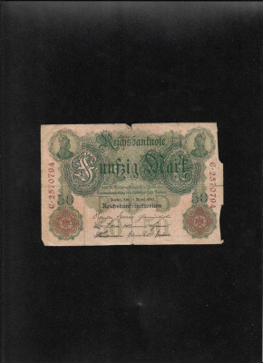 Germania 50 marci mark 1910 seria2570794 uzata foto