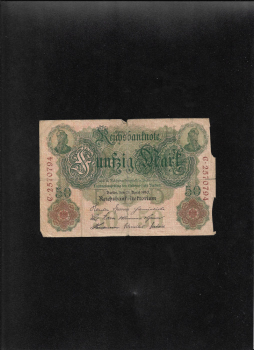 Germania 50 marci mark 1910 seria2570794 uzata